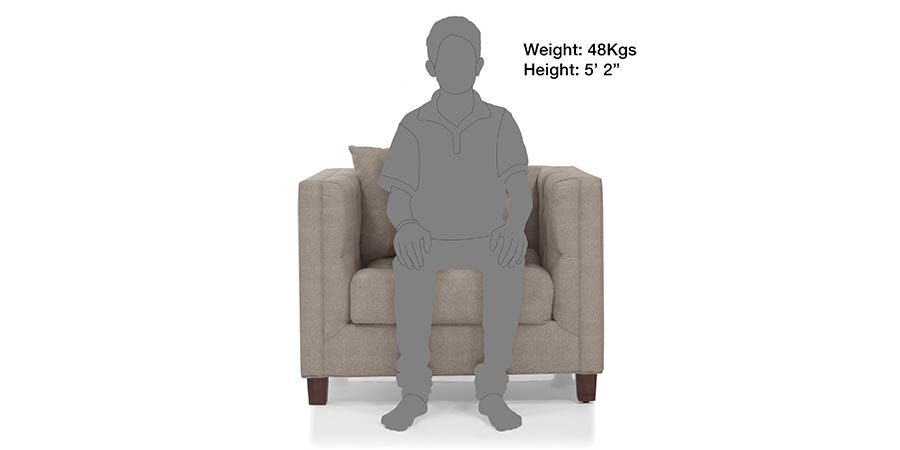 Royal Fabric Sofa Single Seater (Light Grey)